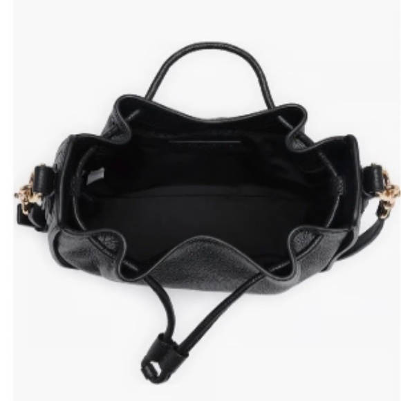 Marc Jacobs Leather Drawstring Bucket Bag Crossbody Adjustable Black Purse NWT - Picture 8 of 13